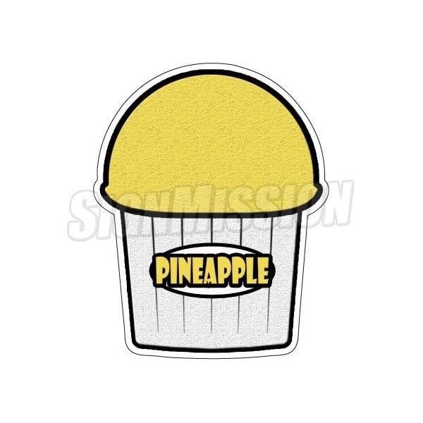 PINEAPPLE FLAVOR Italian Ice Decal shaved ice sign cart trailer sticker, D-DC-16-Pine Apple Flavor